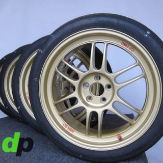 18" Gold Enkei RPF1 Rims Nitto NT01 Race Track Tires for Subaru Impreza WRX