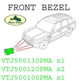 Land Rover Front Parking Sensor Bracket Bezel Set x4 Range Sport 06 09