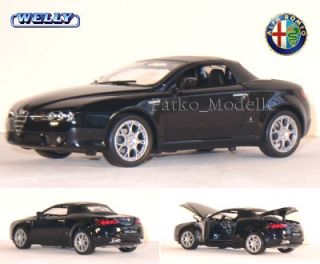 Alfa Romeo Spider Hardtop 2007 Black Welly 1 18