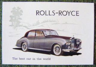 Rolls Royce Silver Cloud III Bentley S3 Car Sales Brochure 1963 TSD 2120