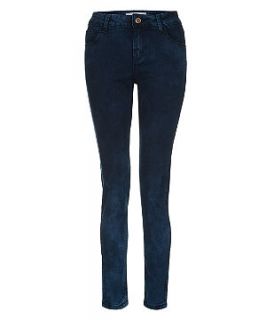 Blue Mottled Denim Skinny Jeans