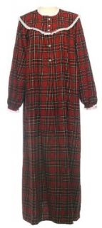 Lanz of Salzlburg RED PLAID Womens Flannel Gown (2X) Clothing