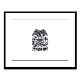 Georgia State Patrol Large Framed Print by policeshoppe