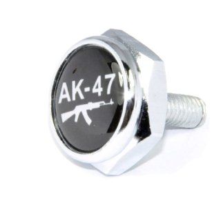 Cutequeen AK 47 Slivery License Plate Frame Bolts Screws Metal(Pack of 4) Automotive
