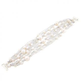 Imperial Pearls Cultured Freshwater Pearl 7 1/2" Glitter Thread Bracelet
