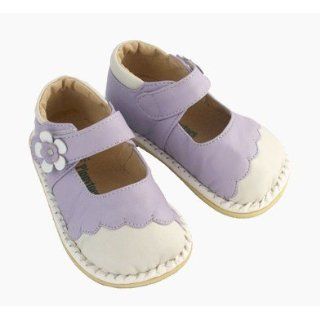Pippytoes Leather Baby / Toddler Shoes Mary Janes Lavender White (NOT SQUEAKY) (5 (Fits as Baby size 4)) Shoes