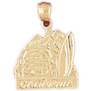 14K Yellow Gold California Pendant Jewelry