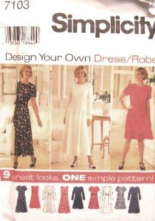 Simplicity Sewing Pattern 7103 Misses' "Design Your Own Dress", Size Y (18 20 22) Arts, Crafts & Sewing