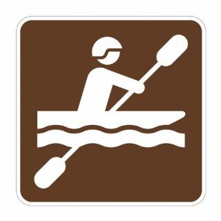 Tapco RS 118 High Intensity Prismatic Square National Park Service Sign, Legend "Kayaking (Symbol)", 6" Width x 6" Height, Aluminum, Brown on White