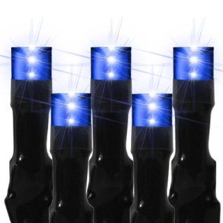 (96) Bulbs   LED   Blue Wide Angle Meteor Shower Lights   8 ft. Length   Black Wire   24 Volt   String Lights
