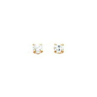 14K Yellow Gold CZ Stud Earrings Ear Jewelry Jewelry