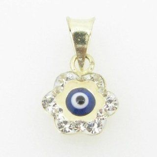 womens bp121 kabbalah evil eye 14k solid yellow gold good luck charm pendant Jewelry
