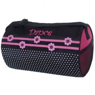 Sassi Design Girls Black Pink Flowers Dots Small Roll Duffel Dance Bag No Clothing