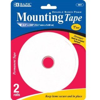 USA Wholesaler  15387818 Bazic 0.5" X 200" Double Sided Foam Mounting Tape Case Pack 144 