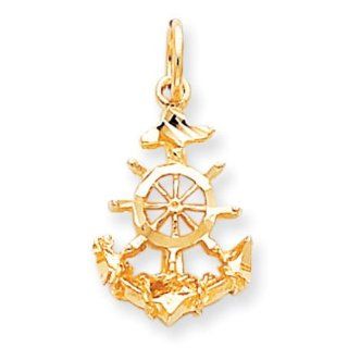 10k Yellow Gold ANCHOR Pendant. Metal Wt  1.15g Jewelry