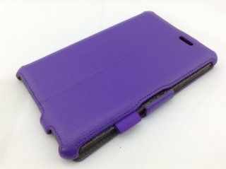 FanTEK Premium PU Leather Folio Stand Case Cover for ASUS MeMo Pad ME172V 7 Inch Tablet with Elastic Hand Strap & Stylus Loop   Purple Cell Phones & Accessories