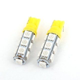2 Pcs T10 194 168 W5W Yellow 5050 13 SMD LED Tail Light Bulbs DC 12V for Car Automotive
