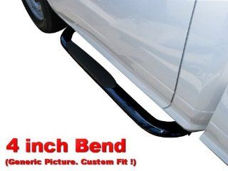 Premium Custom Fit Chevy Silverado/GMC Sierra Regular Cab (Excl SS model) Black 4inch Oval Bend Side Step Nerf Bars Running Boards (2pcs with Mounting Bracket Hardware Kit) Automotive