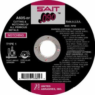 United Abrasives/SAIT 23804 Type 1 A60S 4 1/2 Inch by .090 Inch by 7/8 Inch High Speed Cut Off Cutting Wheel, 25 Pack