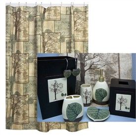 Natures Elements Shower Curtain and Bath Accessories