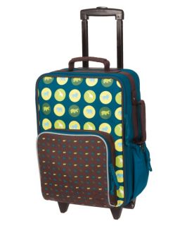 Lassig Kids Mini Rolling Trolley Bag   Savannah Print Blue   Luggage