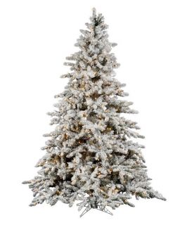 Vickerman 9 ft. Flocked Slim Utica Fir Multi LED Christmas Tree   Christmas Trees
