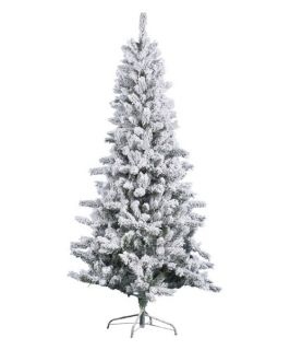 Vickerman Flocked Slim Pine Christmas Tree   Christmas Trees