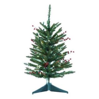 24 in. Mixed Berries and Pinecone Miniature Pre lit Christmas Tree with Plastic Base   Specialty Christmas Trees