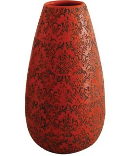New Rustics Home Ceramic Clay Pottery   Oriental Red Cylinder Vase   Table Vases