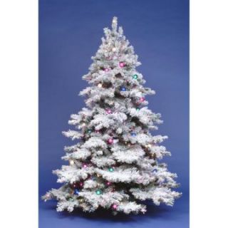 4.5 ft. Flocked Alaskan Full Pre lit Christmas Tree   Christmas Trees
