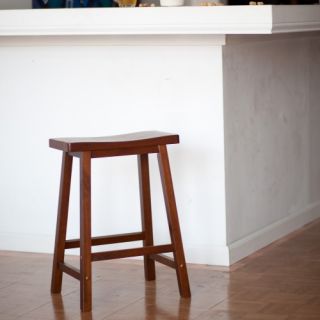 Winsome Wood 24 Inch RTA Single Saddle Seat Counter Stool   Walnut   Bar Stools