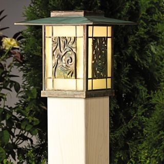 Kichler Verdigris Aged Brass Filigree Post Light   Deck Lighting