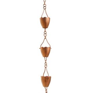 Patina Products Copper Flower Cup Rain Chain   Rain Chains