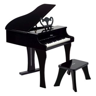 Hape 30 Key Black Happy Grand Piano   Kids Musical Instruments