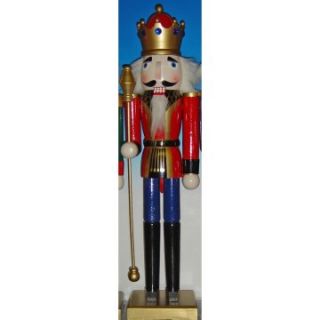 36 in. Red Jacket King with Staff Nutcracker   Nutcrackers