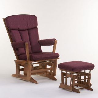 Dutailier Ultramotion Multiposition Hoop Glider with Optional Ottoman   Harvest/Merlot   Indoor Rocking Chairs