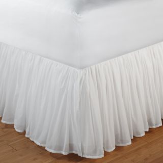 Greenland Home Fashions Cotton Voile Bed Skirt   15 in. Ruffle   White   Bed Skirts