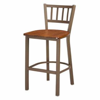 Regal Jailhouse 26 in. Metal Counter Stool with Wood Seat   Bar Stools