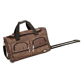 Rockland Luggage 22 in. Leopard Print Rolling Duffle Bag   Sports & Duffel Bags