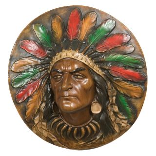 Oklahoma Casting Indian Chief Wall Art   Wall Sculptures and Panels