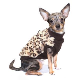 Hip Doggie Brown Cheetah Mink Vest   Dog Sweaters and Shirts