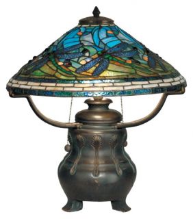 Dale Tiffany Dragonfly Replica Table Lamp   18.5W in.   Tiffany Table Lamps