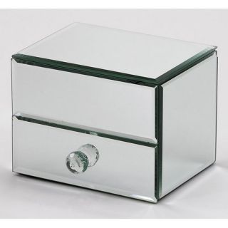 Fauna Mirrored 1 Drawer Lift Top Jewelry Box   6.5W x 5H in.   Trinket Boxes