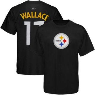 Reebok Pittsburgh Steelers #17 Mike Wallace Black Scrimmage Gear T shirt