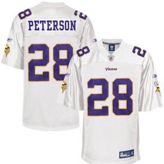 Reebok NFL Equipment Minnesota Vikings #28 Adrian Peterson White Replica Football Jersey