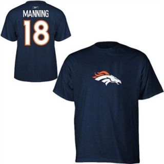 Reebok Denver Broncos Peyton Manning Name & Number Team Color T Shirt