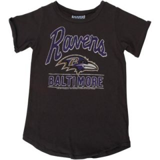 Junk Food Baltimore Ravens Toddler Girls Kickoff T Shirt   Black