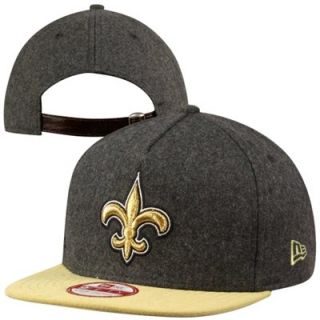 New Era New Orleans Saints 9FIFTY Classic Melt A Frame Adjustable Strapback Hat   Gold/Charcoal