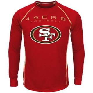 San Francisco 49ers Drop Kick Performance Long Sleeve T Shirt   Scarlet