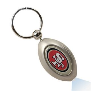 San Francisco 49ers Silver Football Flashlight Keychain